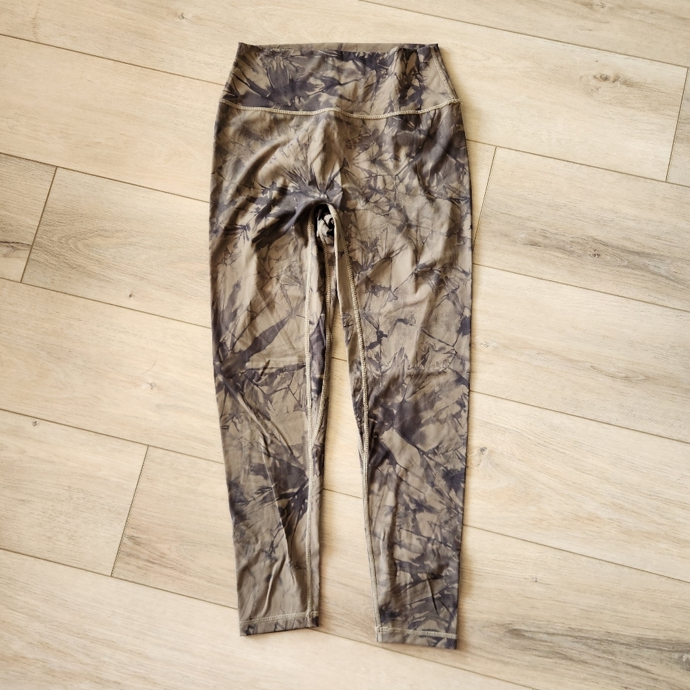 Zyia Active Legging Lot 2 Pair Womens Size 8-10 Blue Tan Tie Dye - Picture 2 of 8